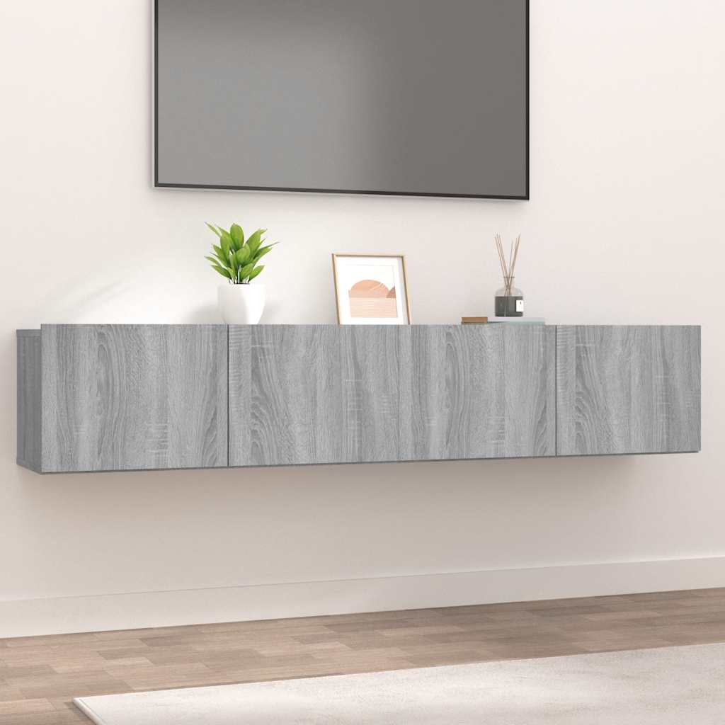 Tv-meubelen 2 st 80x30x30 cm bewerkt hout grijs sonoma eiken – afbeelding 1
