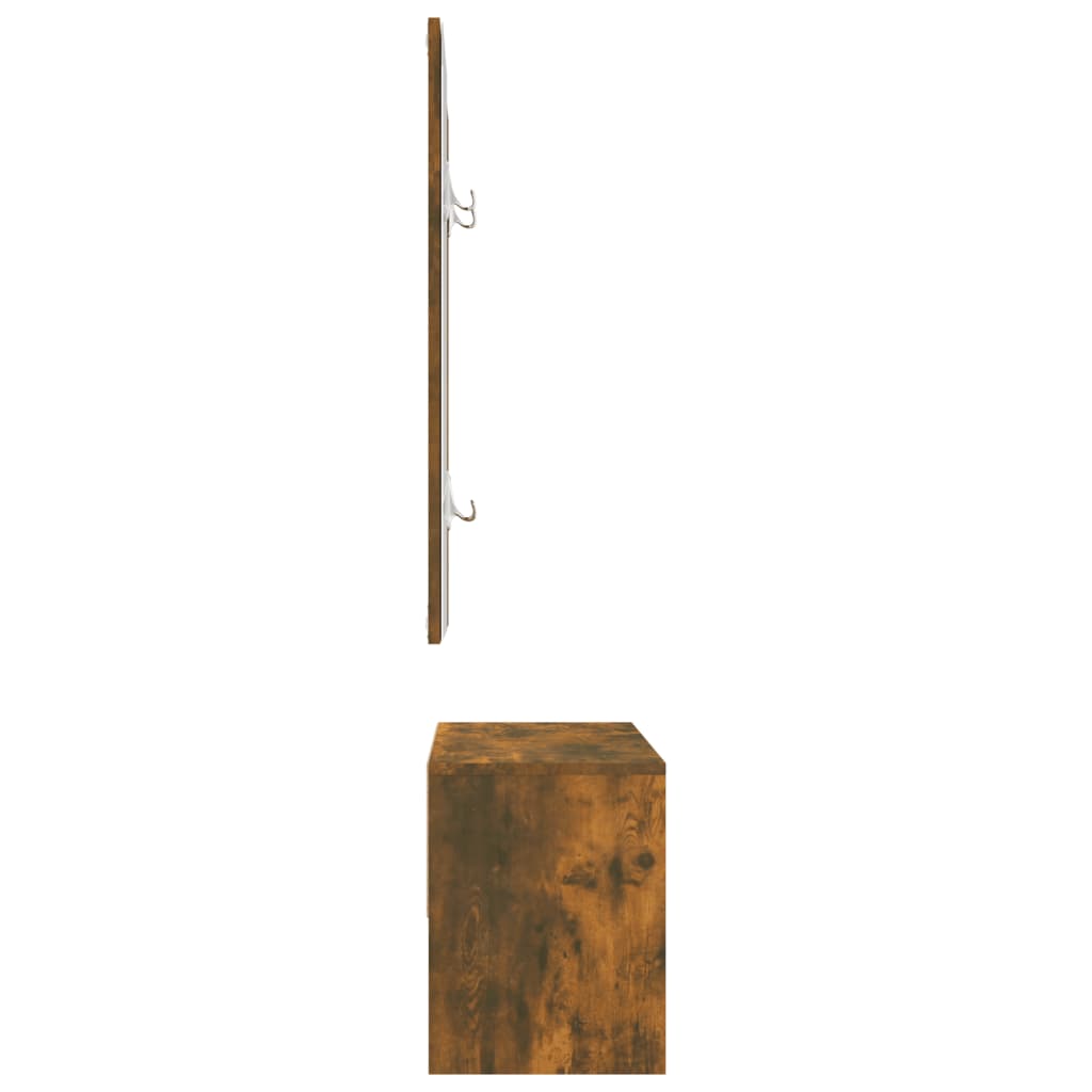 Garderobe set bewerkt hout gerookt eikenkleurig – afbeelding 7
