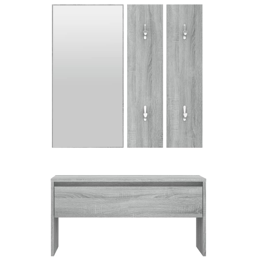 Garderobe set bewerkt hout grijs sonoma eikenkleurig – afbeelding 5