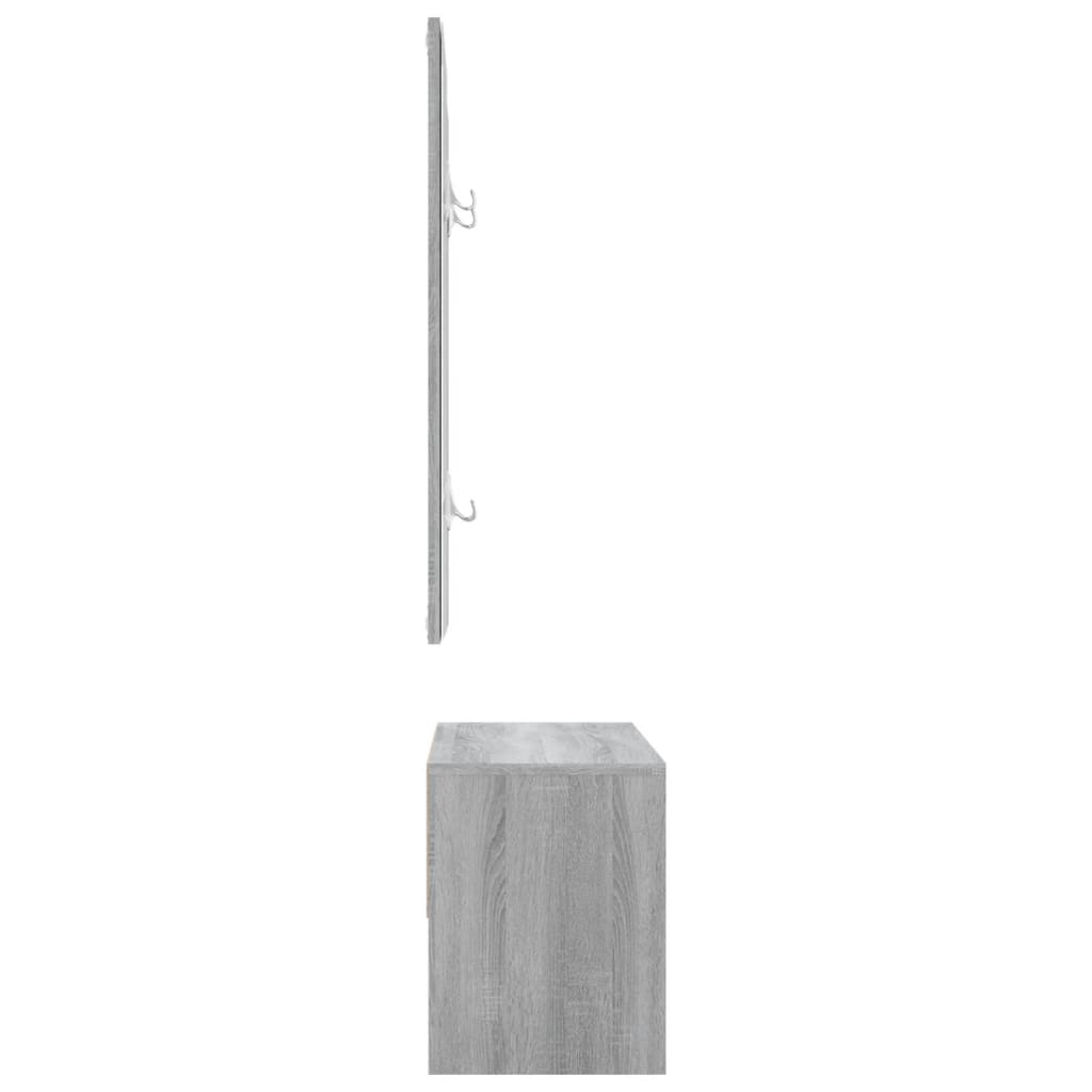 Garderobe set bewerkt hout grijs sonoma eikenkleurig – afbeelding 7