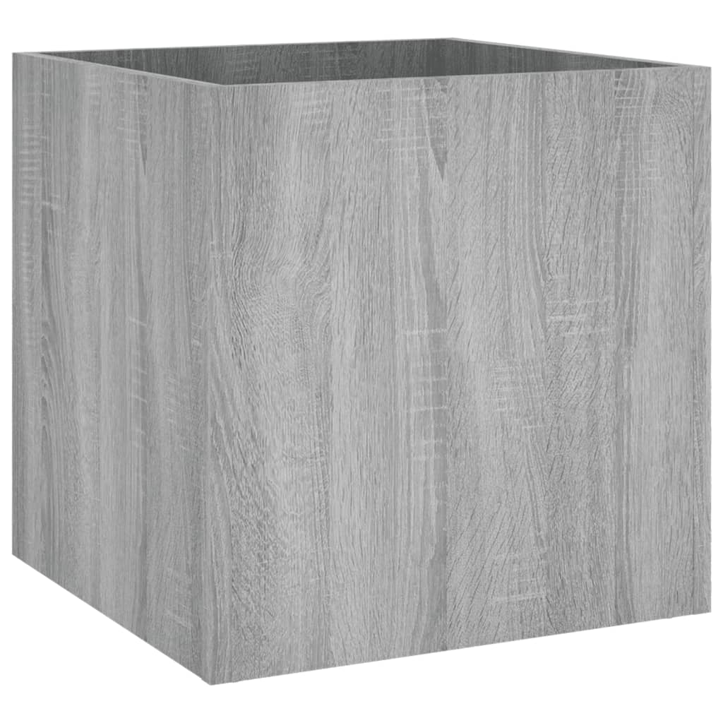Plantenbak 40x40x40 cm bewerkt hout grijs sonoma eiken – afbeelding 2
