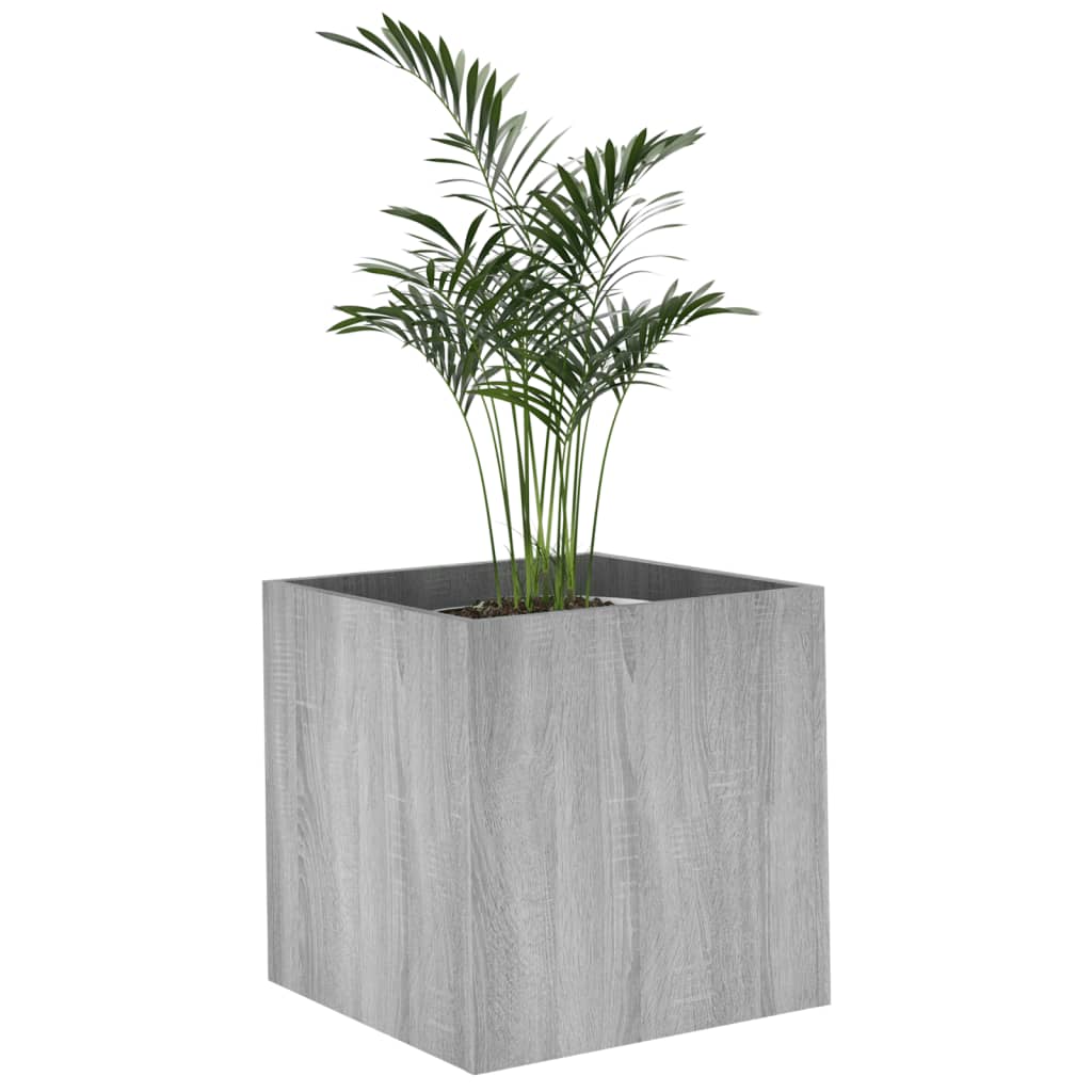 Plantenbak 40x40x40 cm bewerkt hout grijs sonoma eiken – afbeelding 4