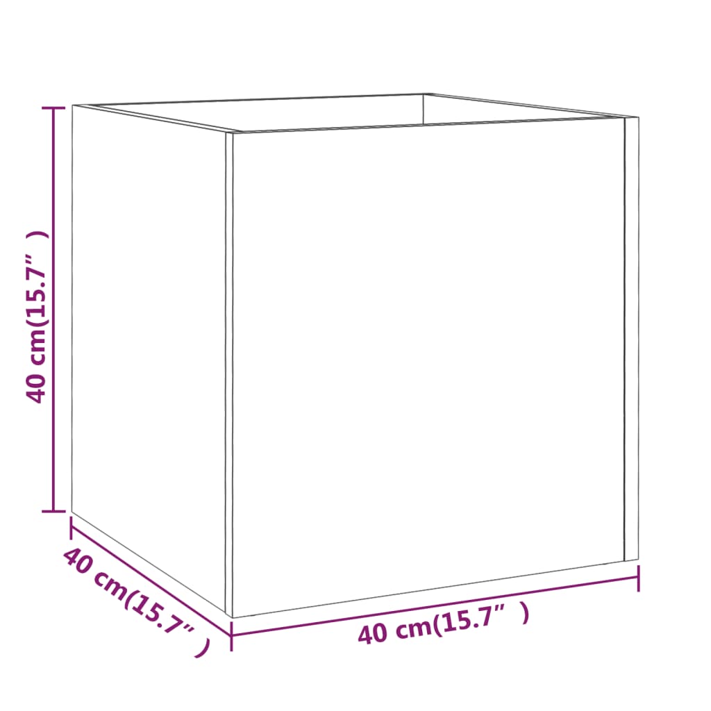 Plantenbak 40x40x40 cm bewerkt hout grijs sonoma eiken – afbeelding 7