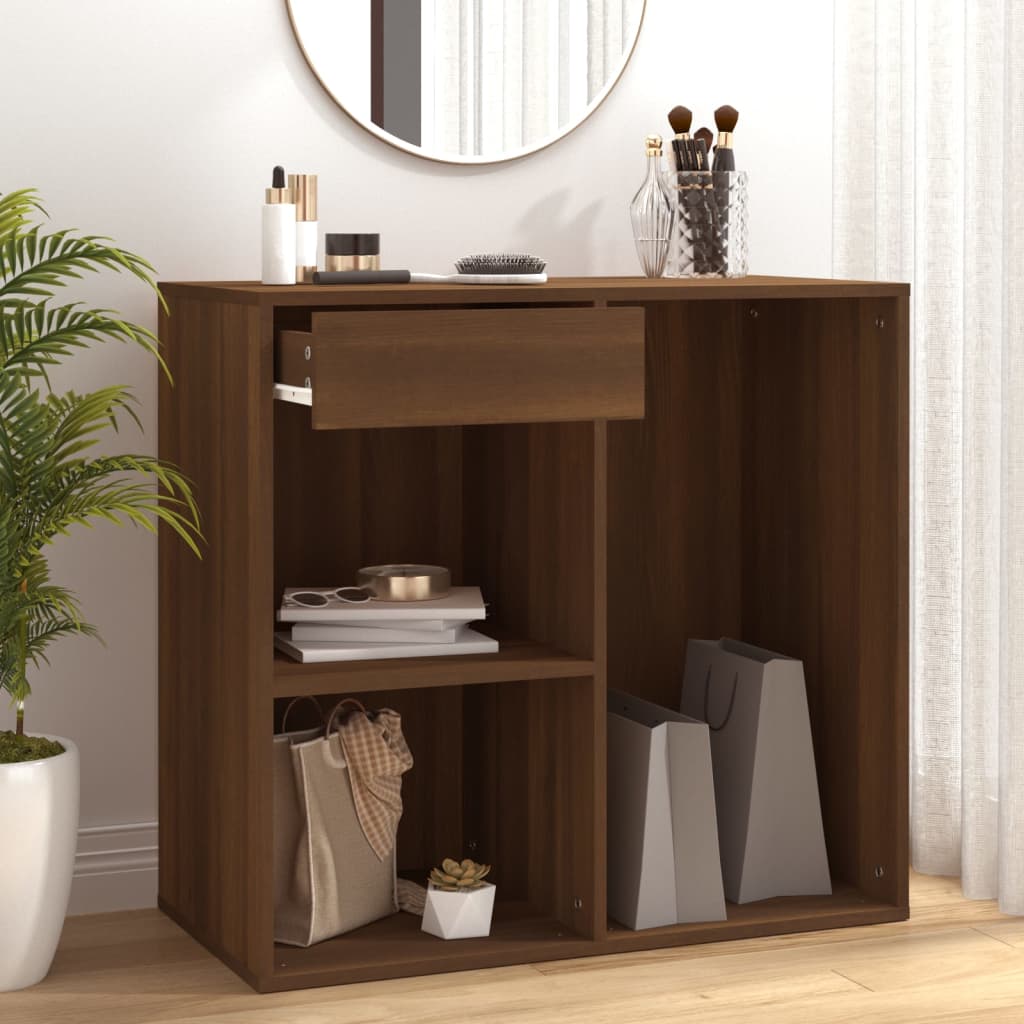 Cosmeticakast 80x40x75 cm bewerkt hout bruin eikenkleur – afbeelding 1