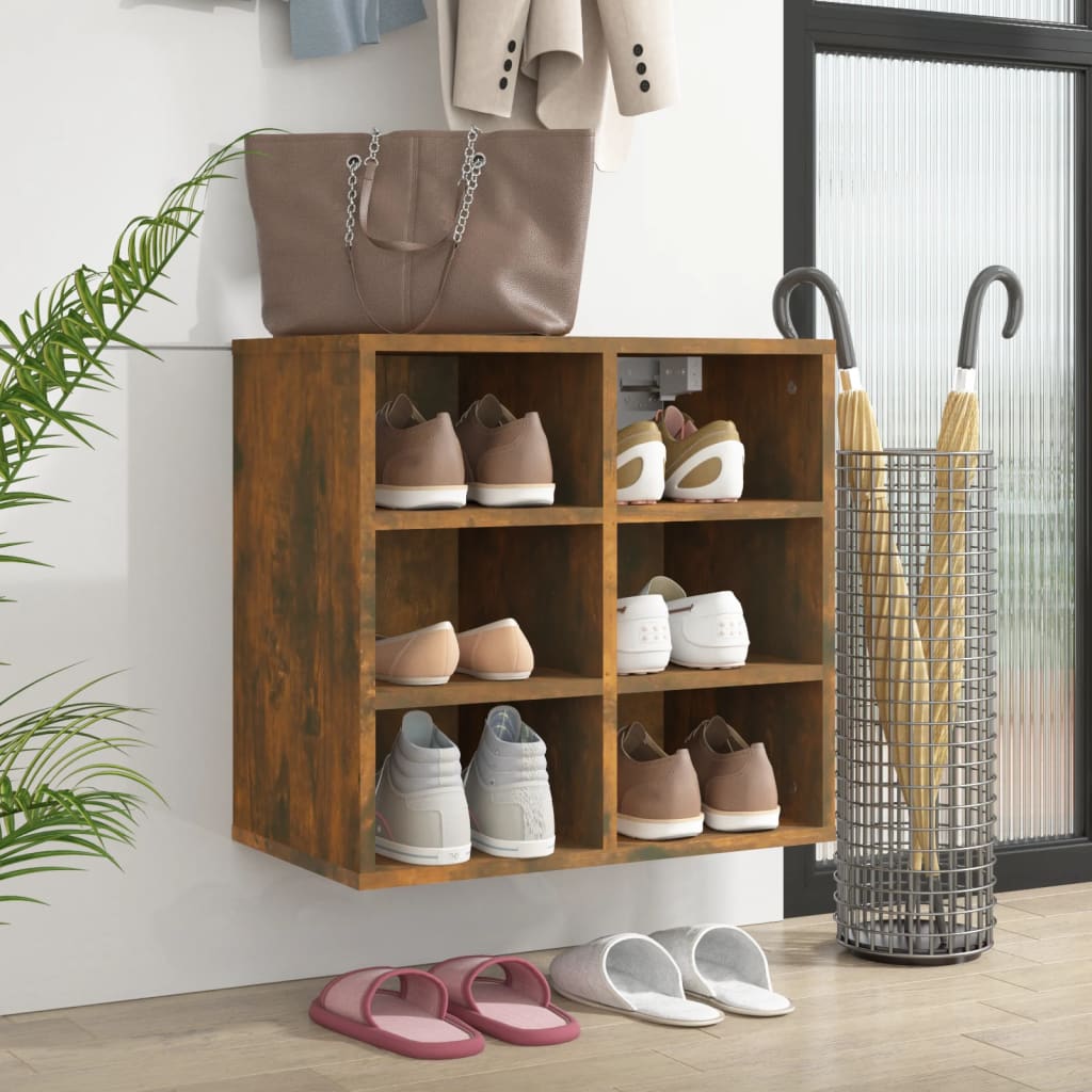 Schoenenkast 52,5x30x50 cm gerookt eikenkleurig – afbeelding 1