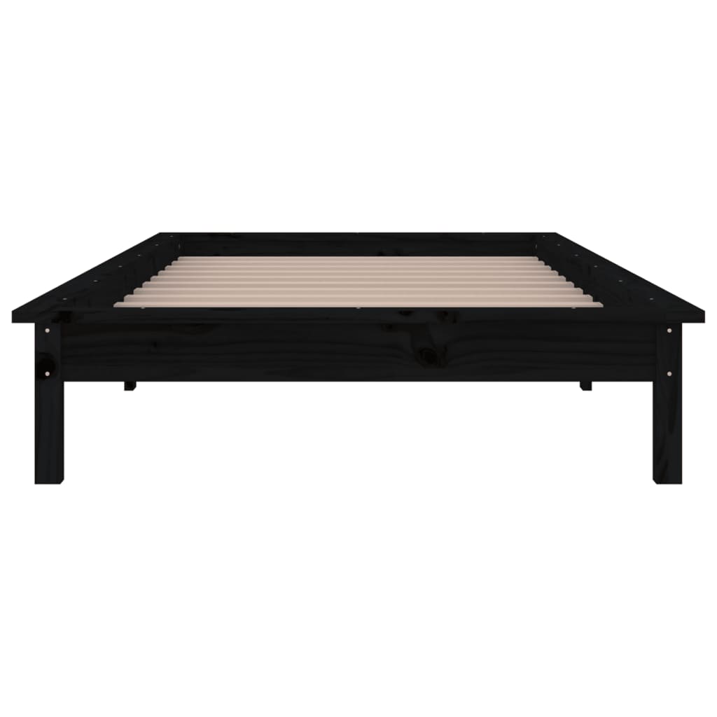 Bedframe LED massief hout zwart 90x190 cm – afbeelding 7