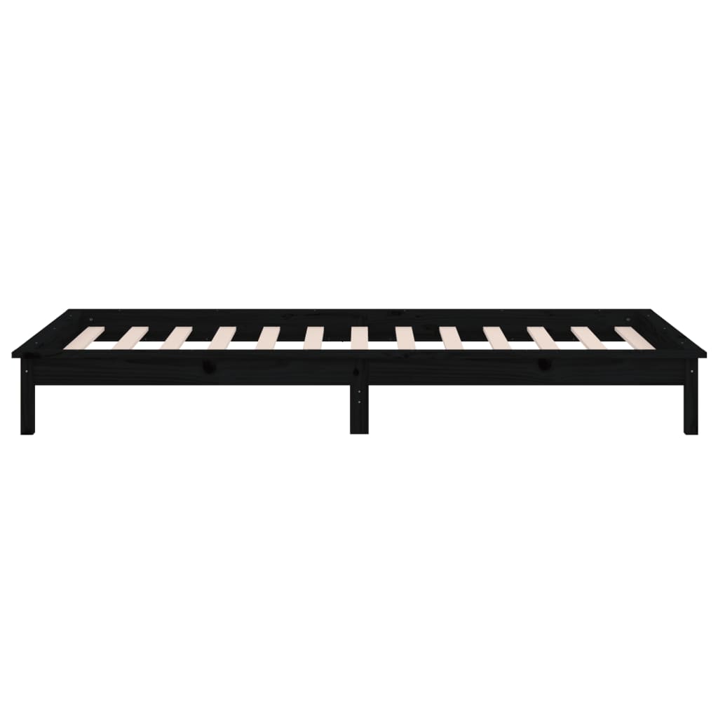 Bedframe LED massief hout zwart 90x190 cm – afbeelding 8