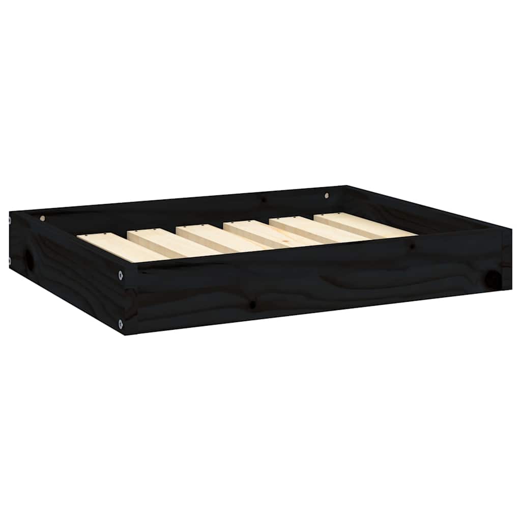 Hondenmand 61,5x49x9 cm massief grenenhout zwart – afbeelding 2