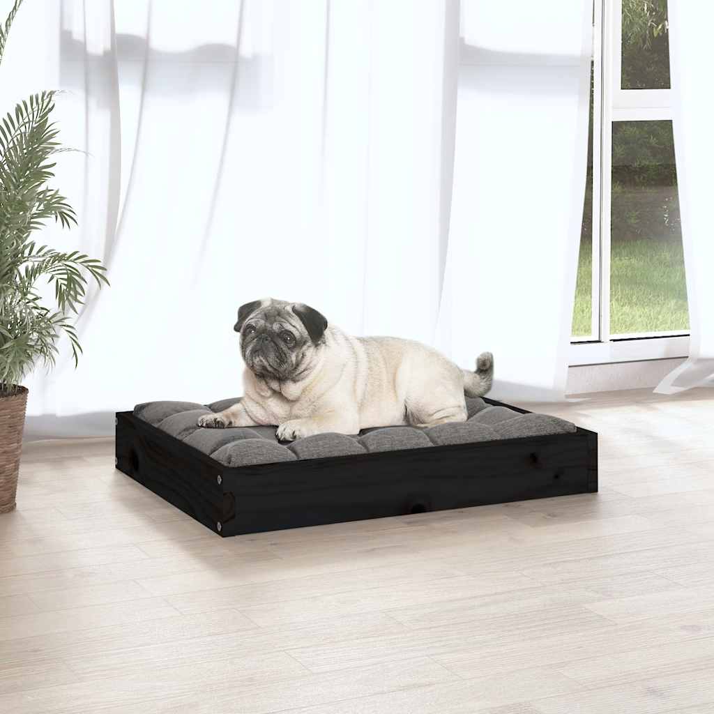 Hondenmand 61,5x49x9 cm massief grenenhout zwart – afbeelding 3