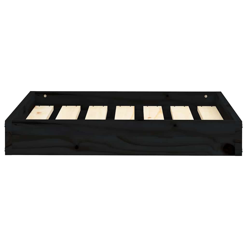Hondenmand 61,5x49x9 cm massief grenenhout zwart – afbeelding 4