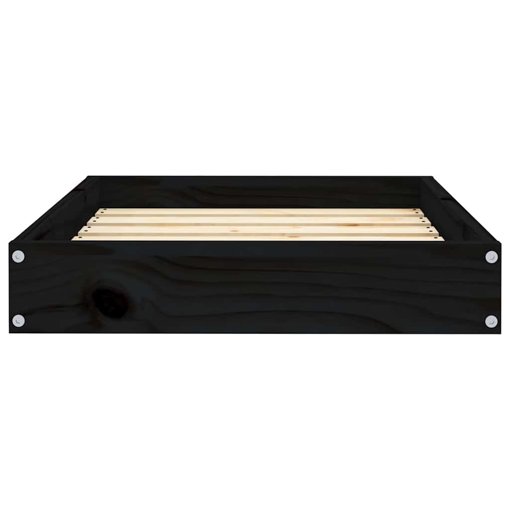Hondenmand 61,5x49x9 cm massief grenenhout zwart – afbeelding 5