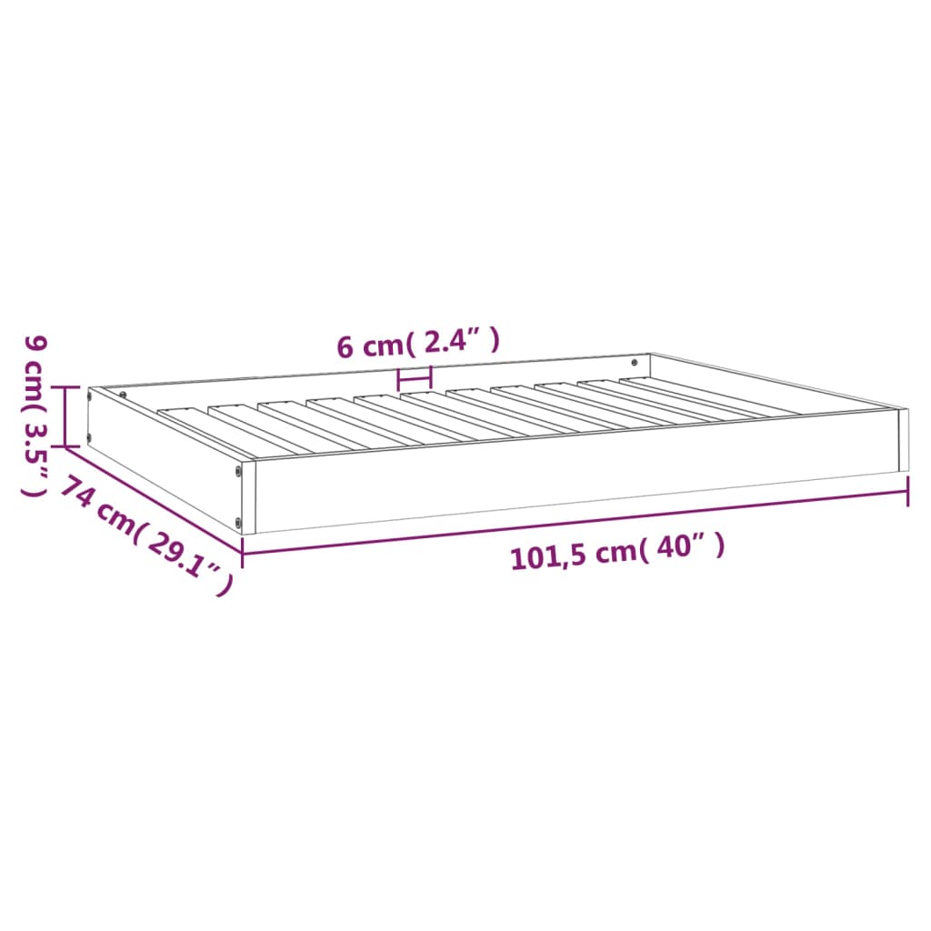 Hondenmand 101,5x74x9 cm massief grenenhout honingbruin – afbeelding 8
