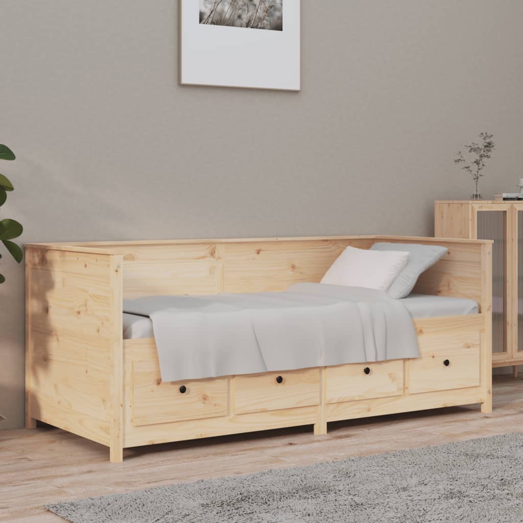 Slaapbank zonder matras 75x190 cm massief grenenhout – afbeelding 1