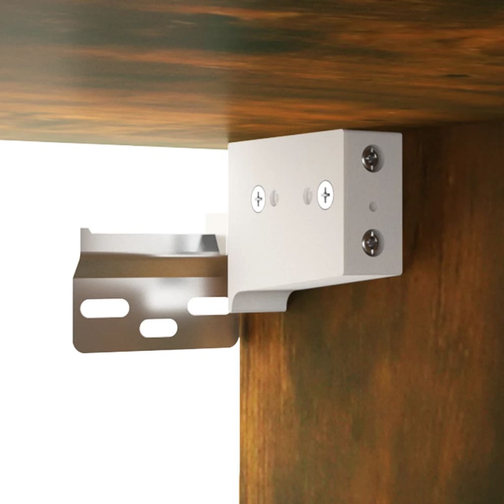 Wandschoenenkast 70x35x38 cm massief grenenhout gerookt eiken – afbeelding 7