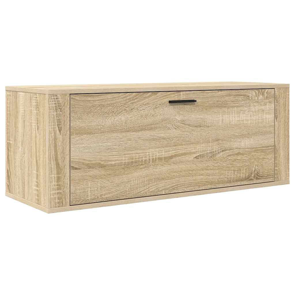Wandschoenenkast 100x35x38 cm bewerkt hout sonoma eiken – afbeelding 2