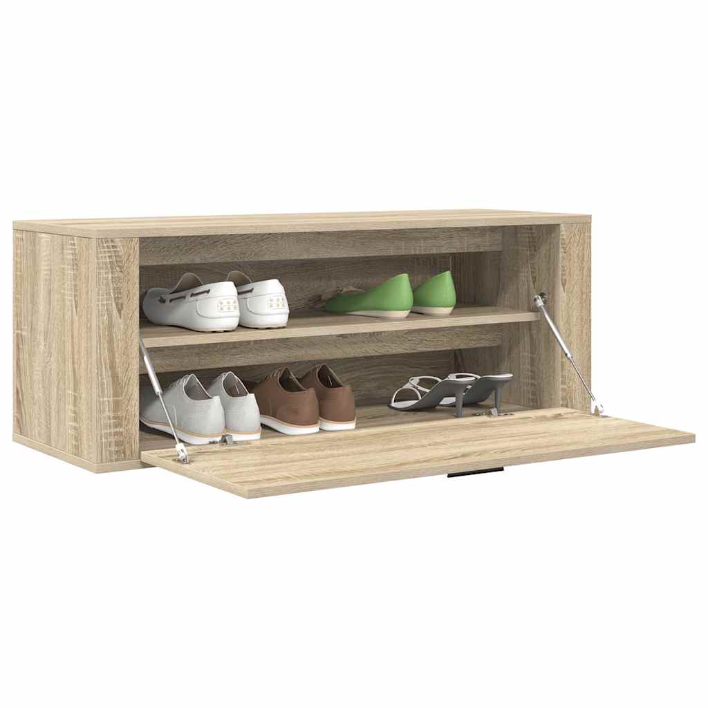 Wandschoenenkast 100x35x38 cm bewerkt hout sonoma eiken – afbeelding 4