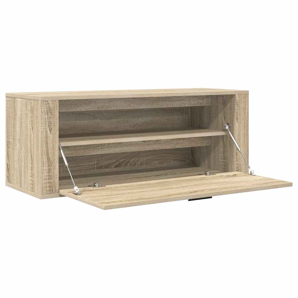 Wandschoenenkast 100x35x38 cm bewerkt hout sonoma eiken – afbeelding 6