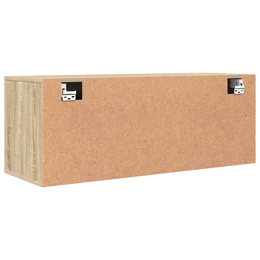 Wandschoenenkast 100x35x38 cm bewerkt hout sonoma eiken – afbeelding 8
