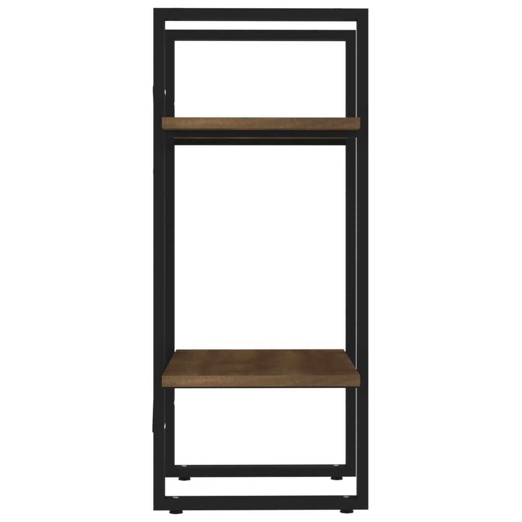 Boekenkast 2-laags 40x30x70 cm bewerkt hout bruin eikenkleur – afbeelding 6