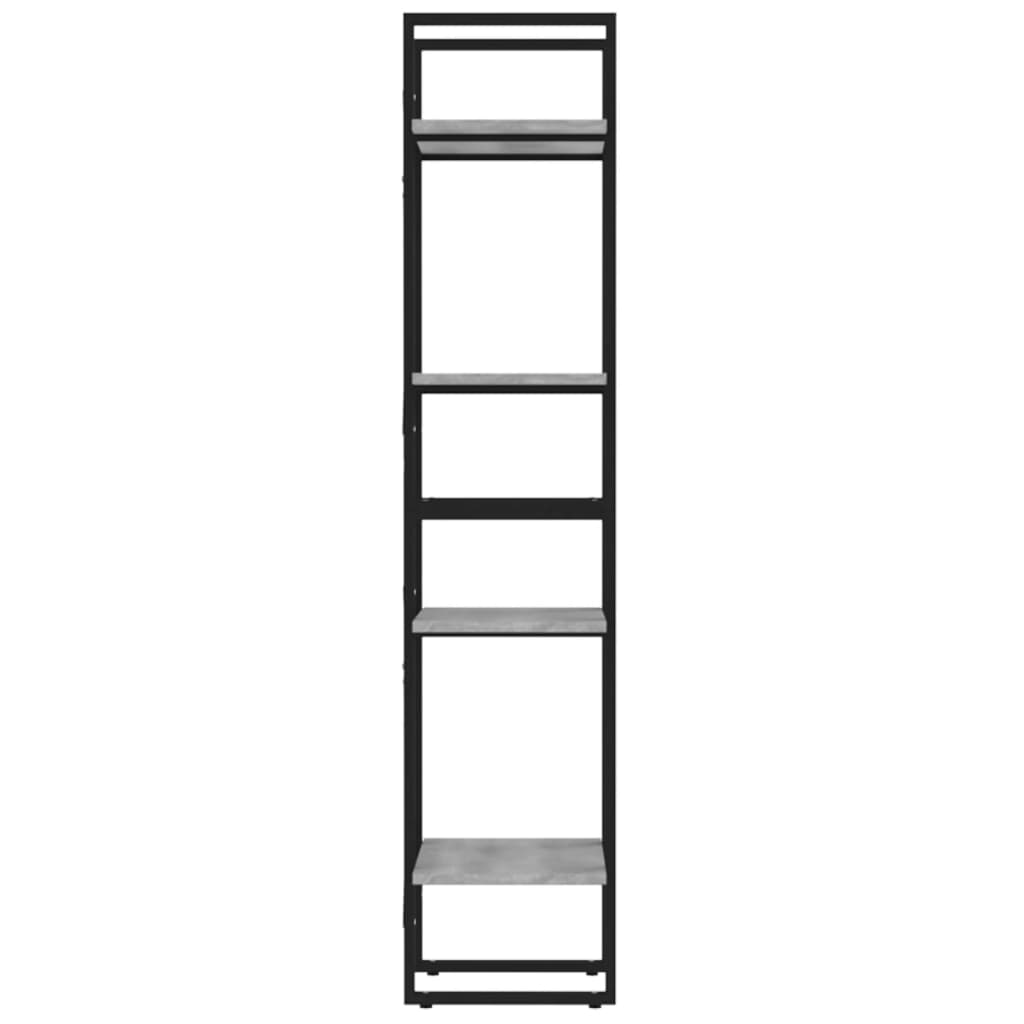 Boekenkast 4-laags 40x30x140 cm bewerkt hout grijs sonoma eiken – afbeelding 6