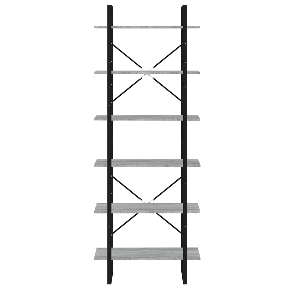 Hoge kast 80x30x210 cm bewerkt hout grijs sonoma eikenkleurig – afbeelding 5