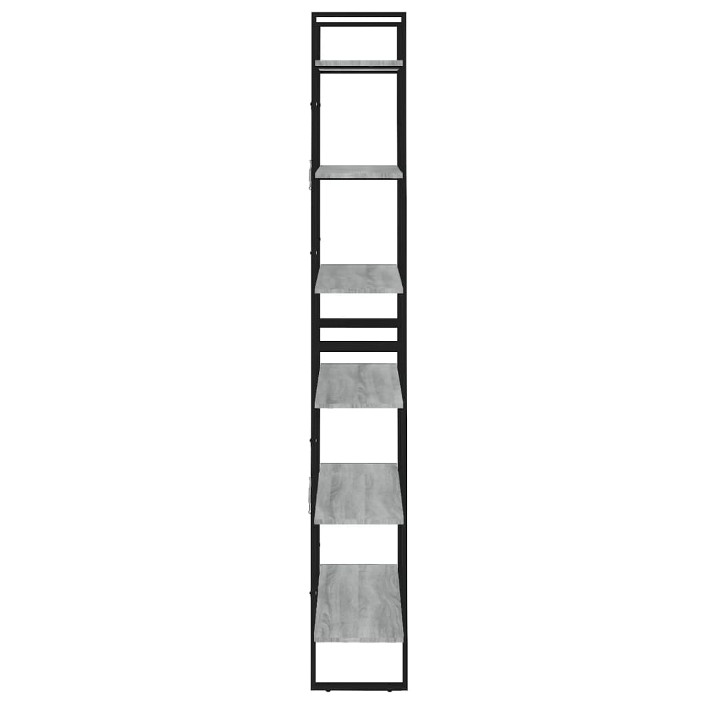 Hoge kast 80x30x210 cm bewerkt hout grijs sonoma eikenkleurig – afbeelding 6