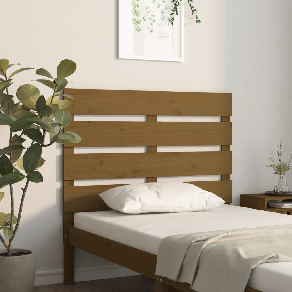 Hoofdbord 75x3x80 cm massief grenenhout honingbruin – afbeelding 1