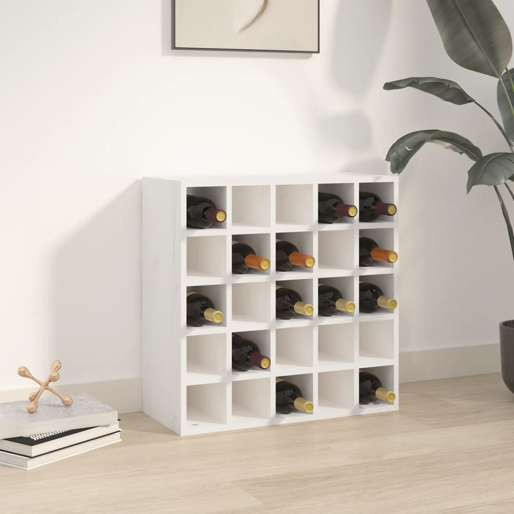 Wijnkast Wit 56x25x56 cm Massief grenenhout