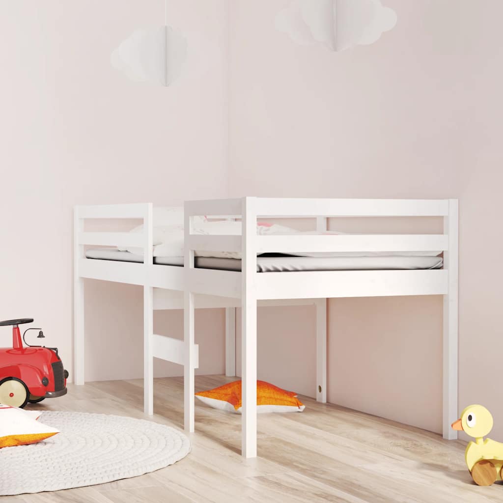 Hoogslaper massief grenenhout wit 90x200 cm – afbeelding 1