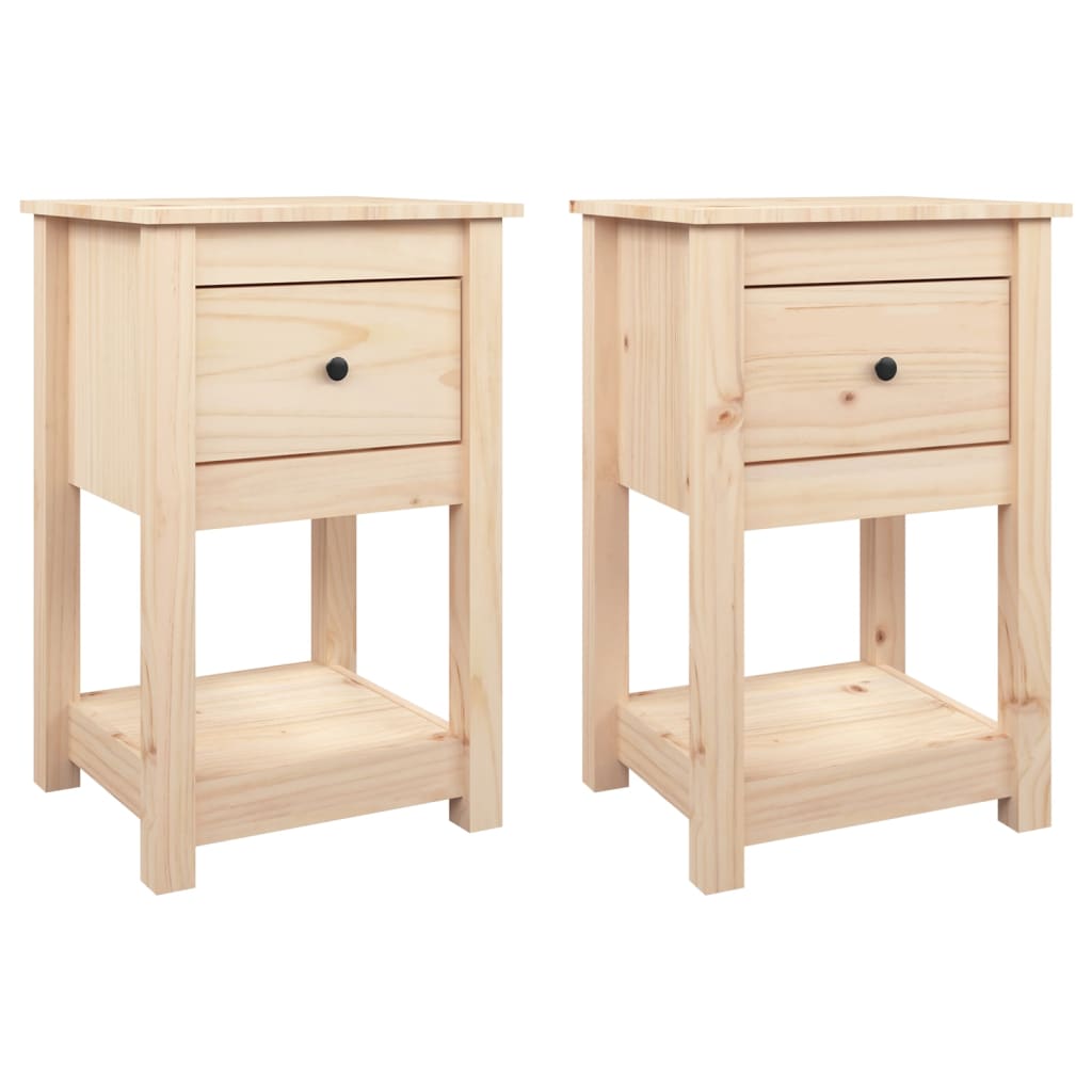 Nachtkastjes 2 st 40x35x61,5 cm massief grenenhout – afbeelding 2
