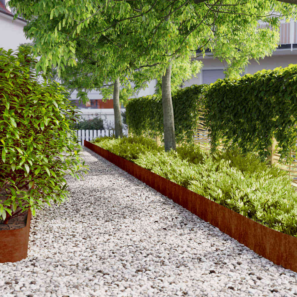 Gazonranden 10 stuks 20x103 cm flexibel cortenstaal