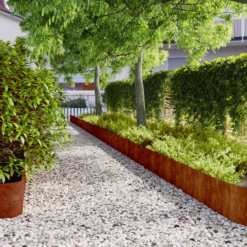 Gazonranden 10 stuks 25x103 cm flexibel cortenstaal