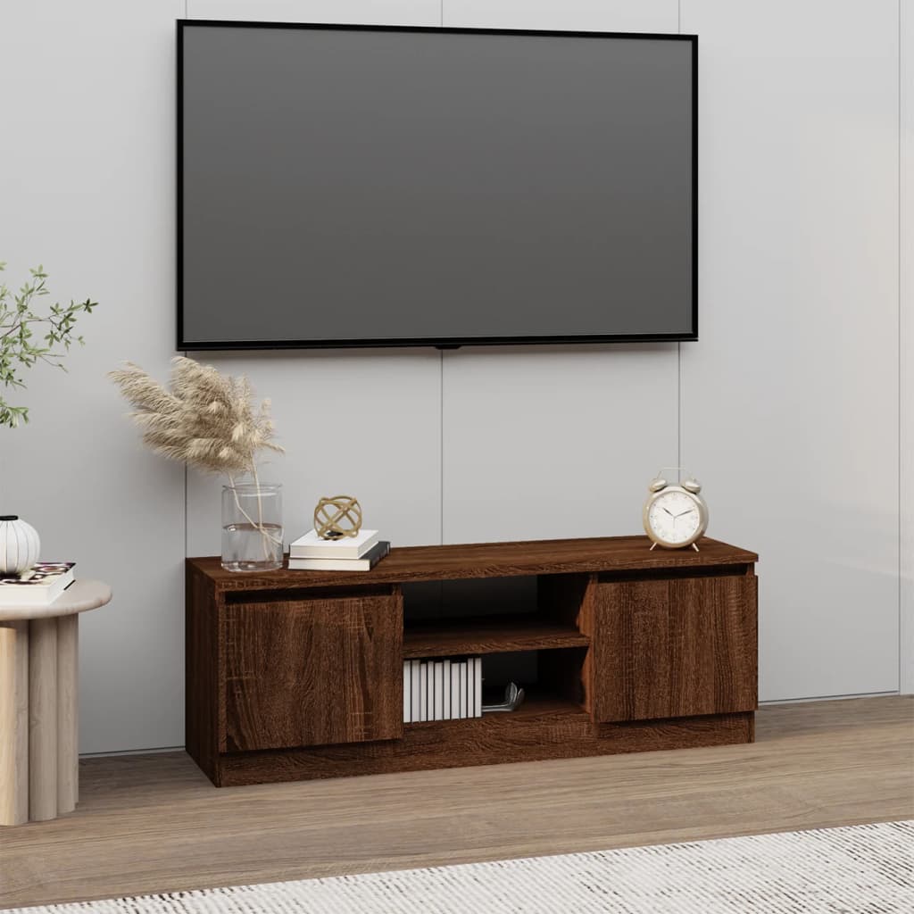 Tv-meubel met deur 102x30x36 cm bruin eikenkleur – afbeelding 1