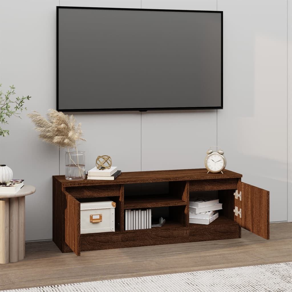 Tv-meubel met deur 102x30x36 cm bruin eikenkleur – afbeelding 3