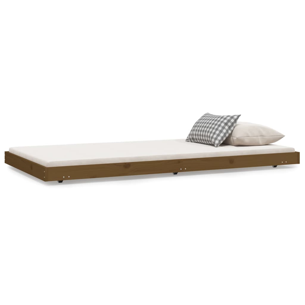 Bedframe massief grenenhout honingbruin 100x200 cm – afbeelding 2