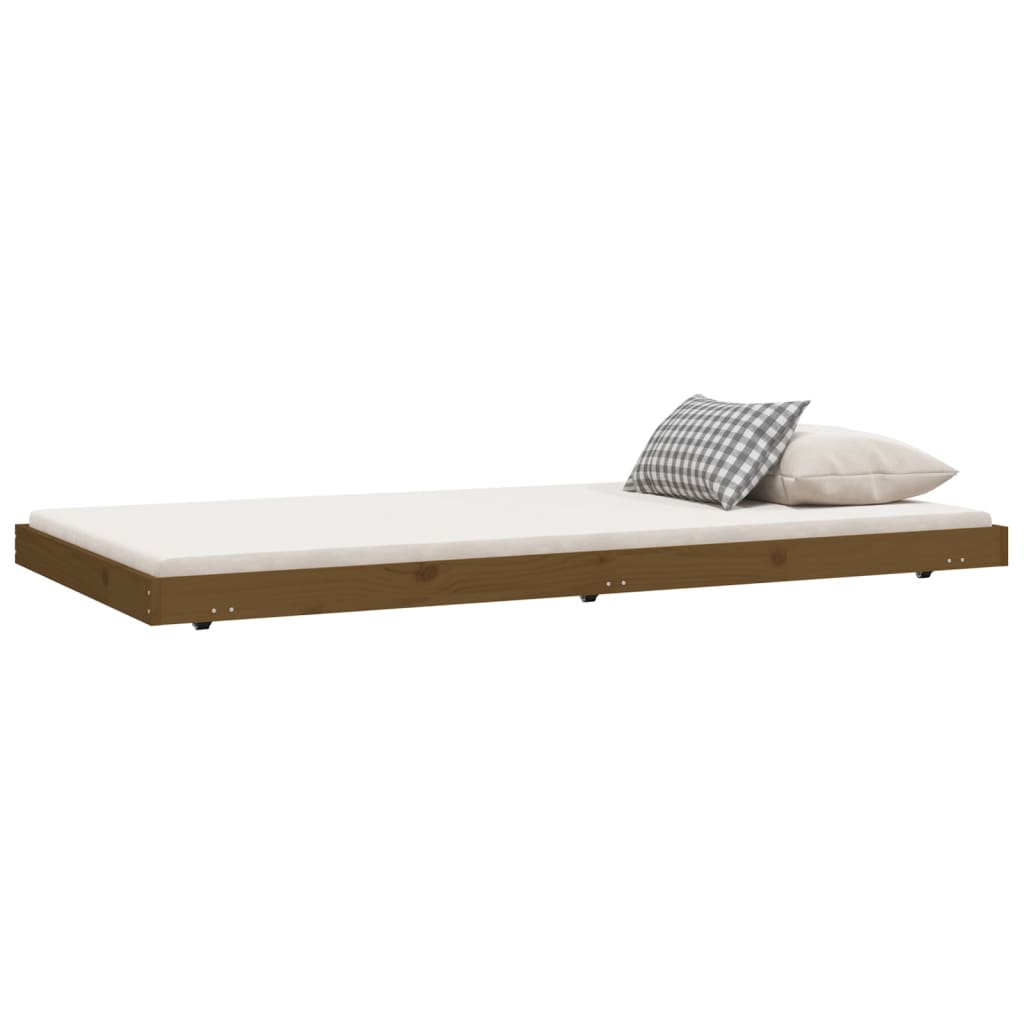 Bedframe massief grenenhout honingbruin 100x200 cm – afbeelding 3