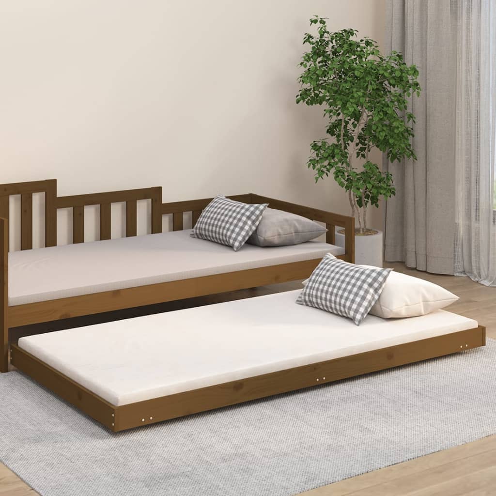 Bedframe massief grenenhout honingbruin 80x200 cm – afbeelding 1