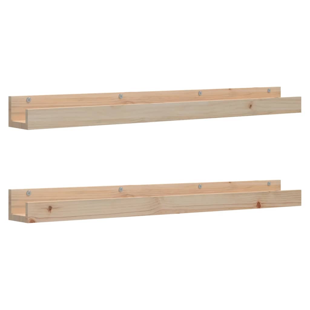 Wandschappen 2 st 110x12x9 cm massief grenenhout – afbeelding 2