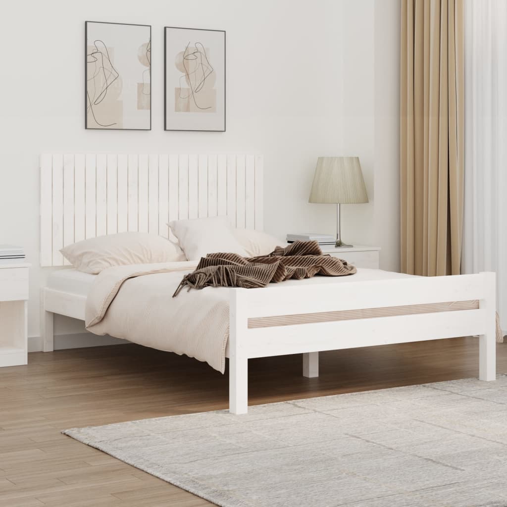 Wandhoofdbord 140x3x60 cm massief grenenhout wit – afbeelding 1