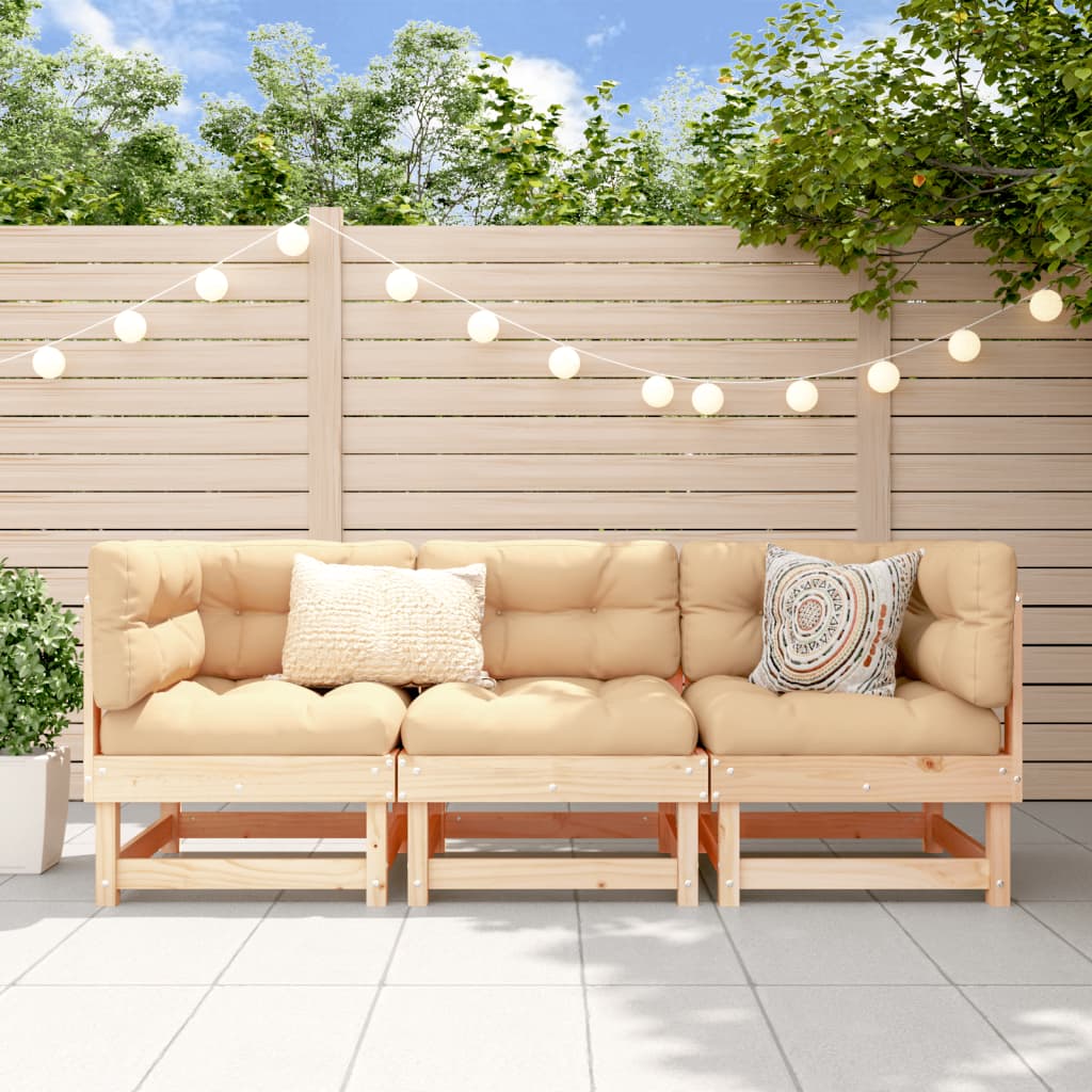 3-delige Loungeset massief grenenhout – afbeelding 1