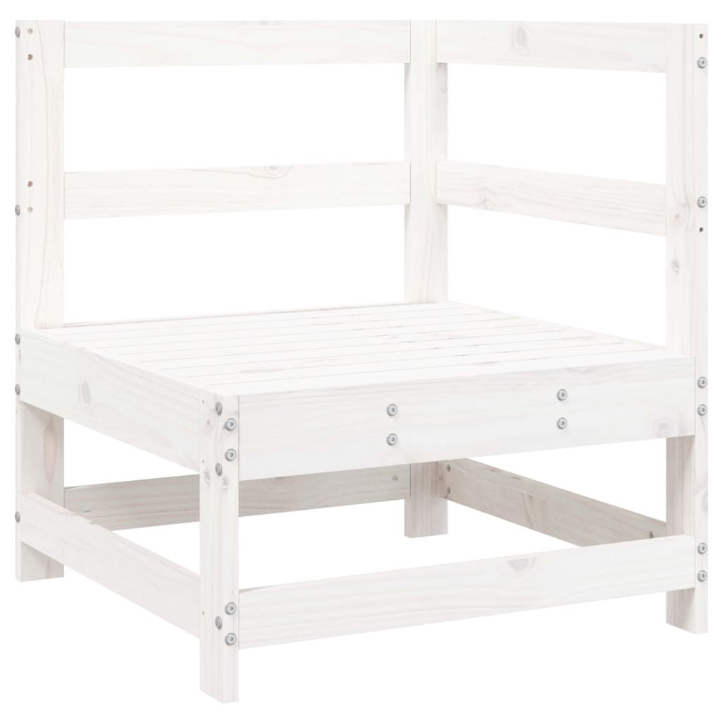 Tuinhoekbank massief grenenhout wit – afbeelding 2
