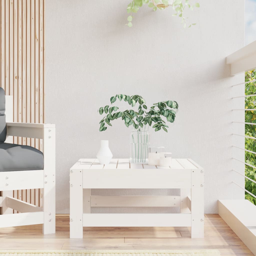 Tuinvoetenbank massief grenenhout wit – afbeelding 1