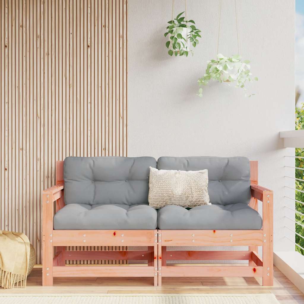 Tuinstoelen 2 st met kussens massief douglashout – afbeelding 1
