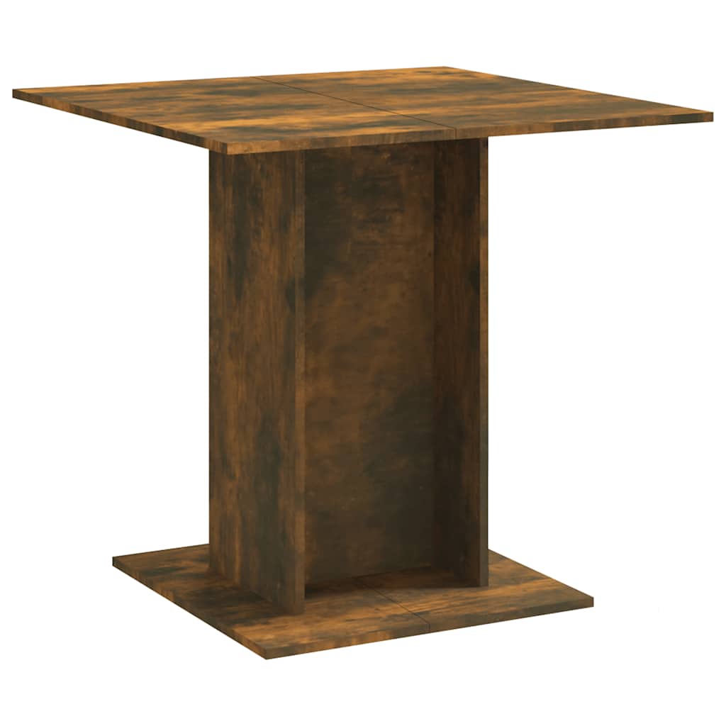 Eettafel 80x80x75 cm bewerkt hout gerookt eiken – afbeelding 2