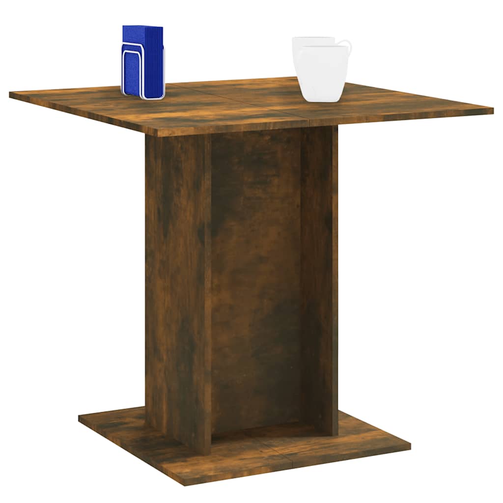 Eettafel 80x80x75 cm bewerkt hout gerookt eiken – afbeelding 4