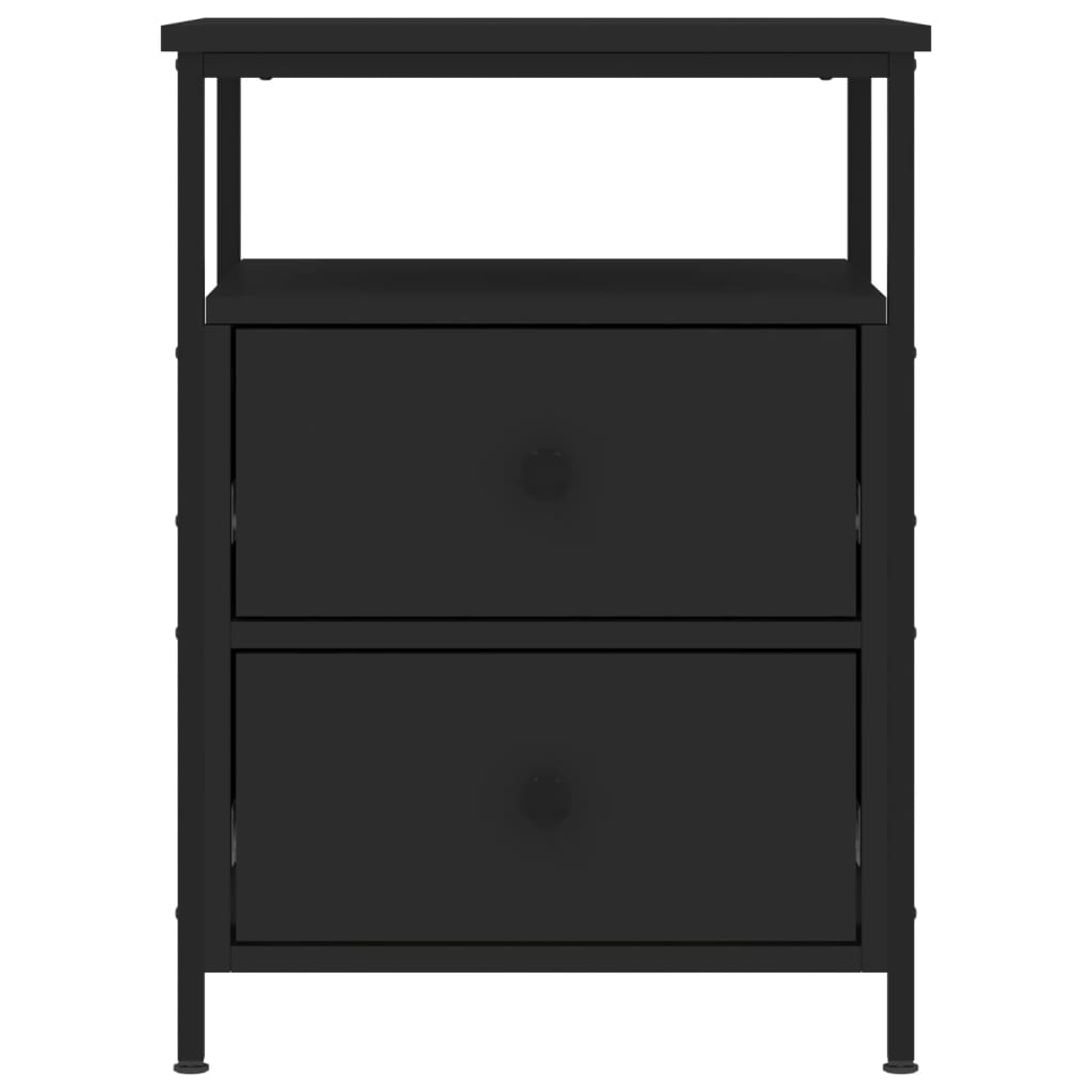 Nachtkastje 44x45x60 cm bewerkt hout zwart – afbeelding 3