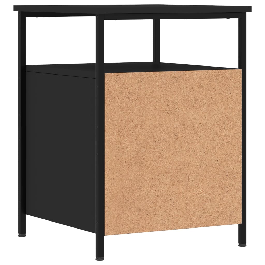 Nachtkastje 44x45x60 cm bewerkt hout zwart – afbeelding 5