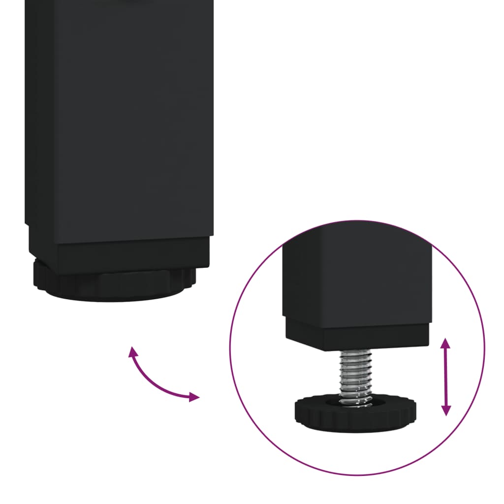 Nachtkastje 44x45x60 cm bewerkt hout zwart – afbeelding 9
