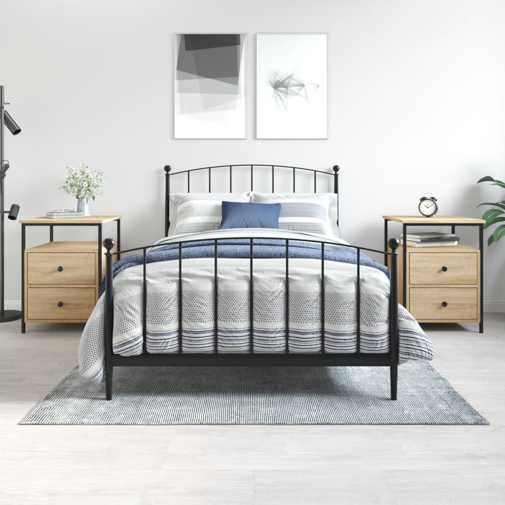 Nachtkastjes 2 st 44x45x60 cm sonoma eikenkleurig