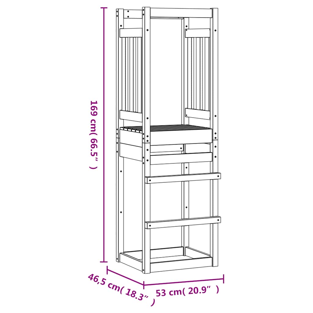 Speeltoren 53x46,5x169 cm massief douglashout – afbeelding 8